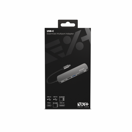 Next One USB-C Essentials Multiport Adapter - Grey [13]