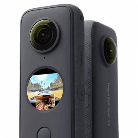 Camera video sport Insta360 ONE X2, 5.7K, 360°, Waterproof(pana la 10 metri), 4 microfoane, Mod Steadycam, InstaPano, Slow Motion, capacitate acumulator 1630 mAh, culoare neagra [1]
