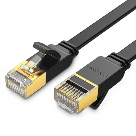 Cablu retea - PATCH CORD U/FTP Ugreen Cat7, "NW106" fire din cupru, flat cable, viteza maxima 10 Gbps, 3m, negru "11262" (include TV 0.06 lei) - 6957303882625