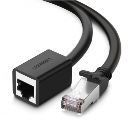 Cablu retea - PATCH CORD UTP prelungitor Ugreen Cat6, "NW112", fire din cupru, RJ-45 (T) la RJ-45 (M), viteza maxima 1 Gbps, 5m, negru "11283" (include TV 0.06 lei) - 6957303882830