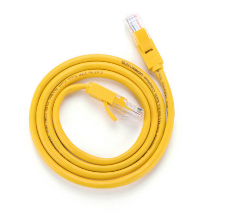 PATCH CORD UTP Ugreen Cat5e, "NW103" fire din cupru, viteza maxima 100 Mbps, 2m, galben "11231" (include TV 0.06 lei) - 6957303882311 [1]