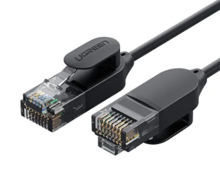 Cablu retea - PATCH CORD UTP Ugreen Cat6A, \\"NW122\\" fire din cupru, tiny cable, viteza maxima 10 Gbps, 5m, negru \\"70654\\" (include TV 0.06 lei) - 6957303876549
