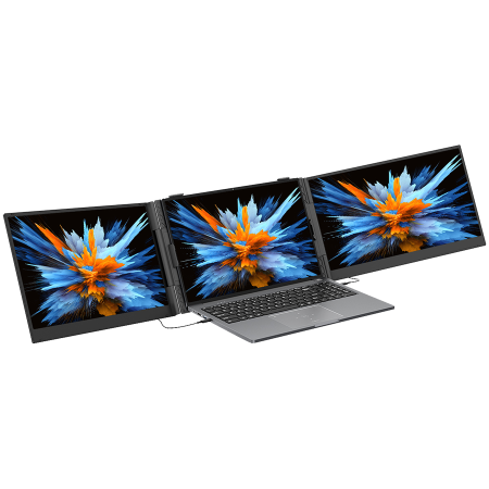 Portable monitor Blackview DCM6 Dual Screen 14inch 1920x1080 16:9 LCD 60Hz IPS 178 USB-C 3.1x3 for 13-17.3 inch laptops352.2x237.43x15.9mm Grey Black [2]