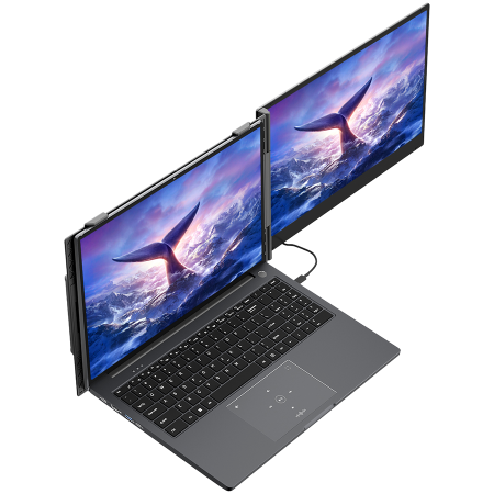 Portable monitor Blackview SCM6 Single Screen 14inch 1920x1080 16:9 LCD 60Hz IPS 178 USB-C 3.1x3 for 13-17.3 inch laptops 332x207x15.6mm Grey Black [2]