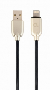 Sisteme PC & Periferice - Premium rubber 8-pin charging and data cable, 2 m, black "CC-USB2R-AMLM-2M"