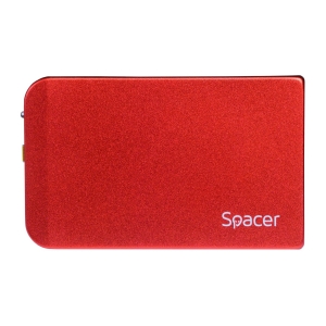 Adaptoare - RACK EXTERN SPACER 2.5" HDD S-ATA to USB 3.0, Aluminiu, Rosu, "SPR-25611R"