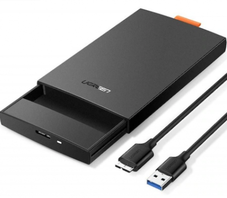 Adaptoare - RACK extern Ugreen, \\"CM237\\" pt HDD si SSD SATA 2.5\\" conectare USB 3.0 max 5 Gbps, 1 x 50cm USB to Micro USB 3.0 Cable, ABS, negru \\"60353\\" (include TV 0.8lei) - 6957303863532