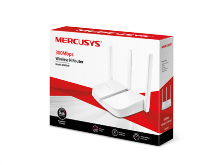 ROUTER MERCUSYS wireless  300Mbps, 4 porturi 10/100Mbps, 3 x antene externe \\"MW305R*\\"(include timbru verde 1.5 lei) [2]