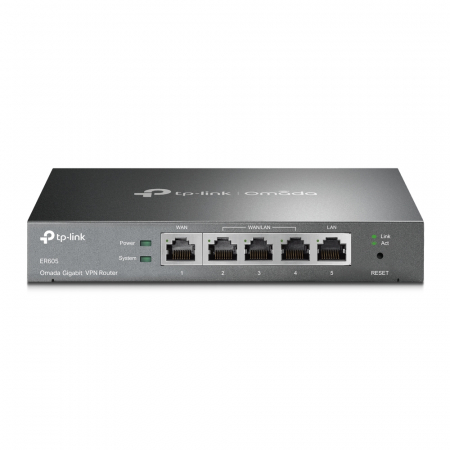 ROUTER TP-LINK wired Gigabit, 1 Gigabit WAN + 1 Gigabit LAN + 3 Changeable Gigabit WAN/LAN Ports , tehnologie VPN "ER605" (include timbru verde 1.5 lei) [0]