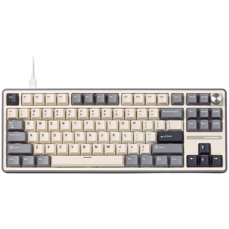 Jocuri si multimedia - ROYAL KLUDGE R87Pro Half Grey Gaming Keyboard Creamy switch