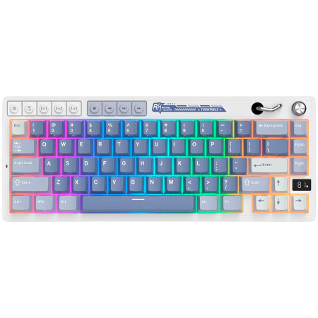 Jocuri si multimedia - ROYAL KLUDGE RK M65 Ocean Blue Gaming Keyboard Beige switch
