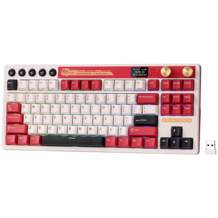 ROYAL KLUDGE RK M87 Famicom Gaming Keyboard Cream switch [1]