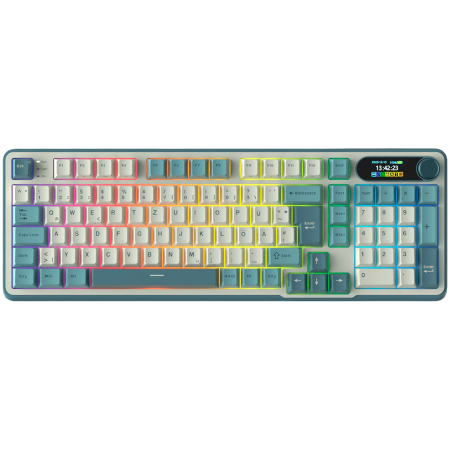 Jocuri si multimedia - ROYAL KLUDGE RK-S98 Light Cloud Gaming Keyboard Chartreuse switch