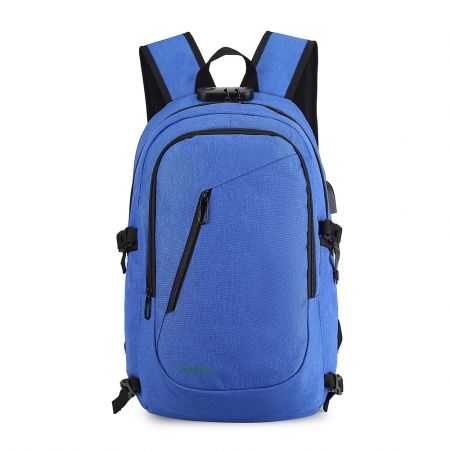 Accesorii Laptop - RUCSAC SPACER, pt. notebook de max. 15.6", 2 compartimente, buzunar frontal, buzunar lateral x 2, blocare fermoar, USB 2.0 (M)(pt. acces la Power Bank), Jack 3.5 mm (pt. acces la casti), waterproof,  