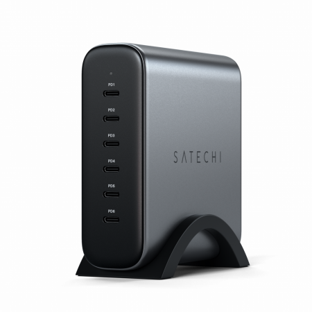 Laptop, Tablete & Telefoane - Satechi 200W USB-C 6-PORT GAN CHARGER (6xUSB-C PD  Supports PD 3.1/3.0, QC 4.0+ & PPS) - Grey