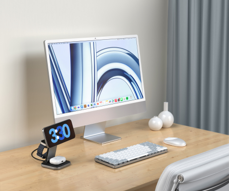 Satechi 3-in-1 Foldable Qi2 Wireless Charging Stand with Type A,C,G plugs - Space Gray [2]