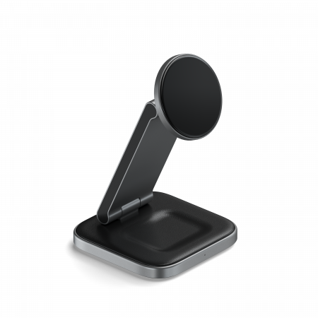 Satechi 3-in-1 Foldable Qi2 Wireless Charging Stand with Type A,C,G plugs - Space Gray [6]