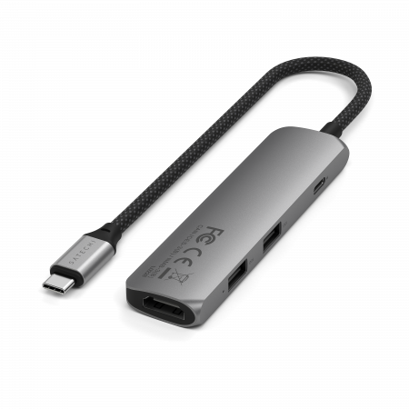 Satechi 4-in-1 USB-C Slim Multiport Adapter 4K - Space Grey [4]