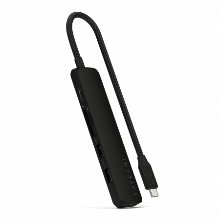 USB Hub - Satechi 6-in-1 USB-C Slim Multiport Adapter - Black