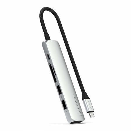 USB Hub - Satechi 6-in-1 USB-C Slim Multiport Adapter - Silver