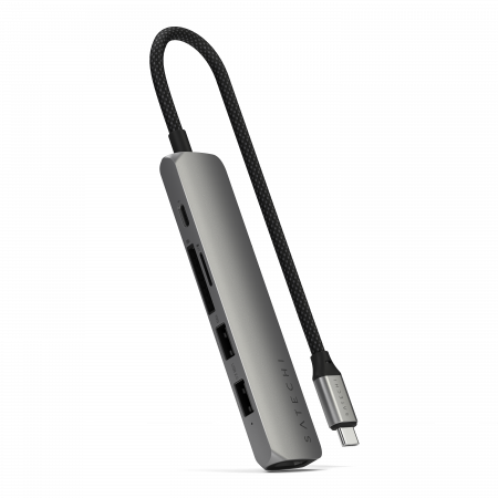 USB Hub - Satechi 6-in-1 USB-C Slim Multiport Adapter - Space Grey