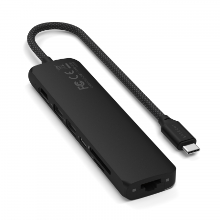 Satechi 7-in-1 USB-C Slim Multiport Adapter with Ethernet - Black [3]