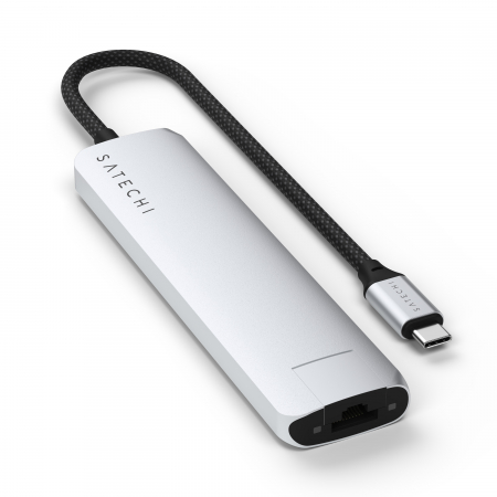 Satechi 7-in-1 USB-C Slim Multiport Adapter with Ethernet - Silver [3]