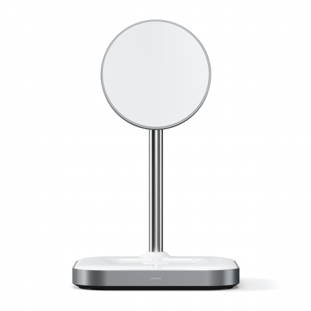 Satechi Aluminium 2-in-1 Magnetic Wireless Charging stand (iPhone 12/13, AirPods Pro, USB-C cable included) - White [6]