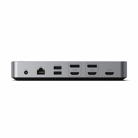 Satechi Aluminium 4K Display Docking Station (3x 4K/60Hz,2x DisplayPort 1.4 4k/60Hz,3x HDMI,1x DP Alt Mode 1x USB 3.1,1x USB-C 3.1 Gen2,2 x USB3.0,1x USB-C 3.0,1x Ethernet ,1x Audio, Kensington Lock)  [3]