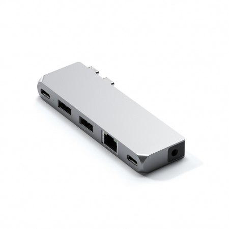 USB Hub - Satechi Aluminium Pro Hub Mini (1xUSB4 96W up to 6K 60Hz display output, 2 x USB-A 3.0, 1xEthernet, 1xUSB-C, 1xAudio) - Silver