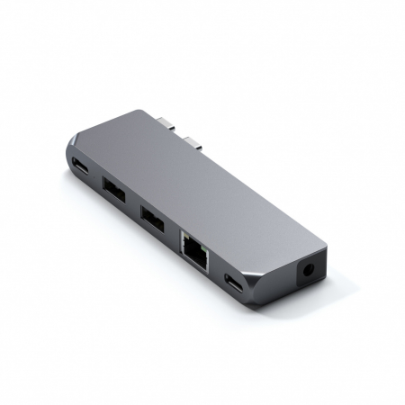 USB Hub - Satechi Aluminium Pro Hub Mini (1xUSB4 96W up to 6K 60Hz display output, 2 x USB-A 3.0, 1xEthernet, 1xUSB-C, 1xAudio) - Space Grey