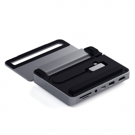 Satechi Aluminium Stand & Hub for iPad Pro (USB-C PD up to 60W,4K HDMI(60Hz),USB-A,SDcard, audio 3.5mm ) - Space Grey [7]