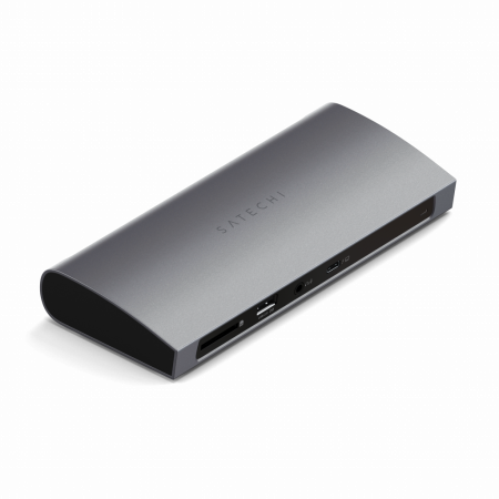 USB Hub - Satechi Aluminium Thunderbolt 4 Dock (1xT4 P 96W,3x T4 40Gbps 15W,Ethernet,3xUSB-A 3.2 10 Gbps,1xUSB-A 2.0 charging,SDcard,3.5mm audio) EU version - Space Grey
