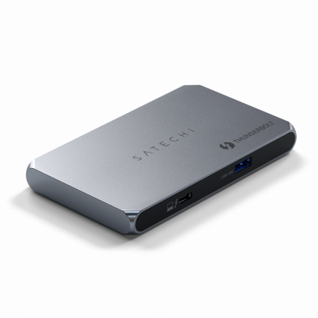 USB Hub - Satechi Aluminium Thunderbolt 4 Slim Hub (3x Thunderbolt 4 Downstream Ports 40 Gbps,2x 4K 60Hz or 1x 8K or 1x 6K on Mac,1x DC 20V Port) - Grey