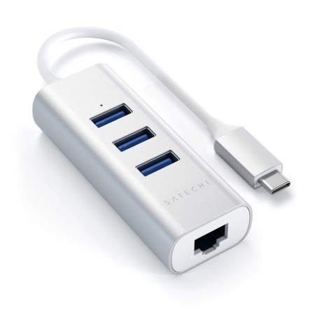 Satechi Aluminium Type-C Hub (3x USB 3.0,Ethernet) - Silver [6]