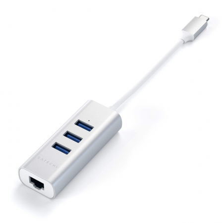 Satechi Aluminium Type-C Hub (3x USB 3.0,Ethernet) - Silver [8]