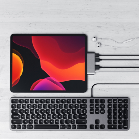 Satechi Aluminium Type-C Mobile Pro Hub (HDMI 4k,1x Jack 3mm,1x USB-A,1x USB-C) - Space Grey [1]