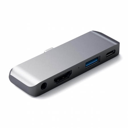 Satechi Aluminium Type-C Mobile Pro Hub (HDMI 4k,1x Jack 3mm,1x USB-A,1x USB-C) - Space Grey [0]