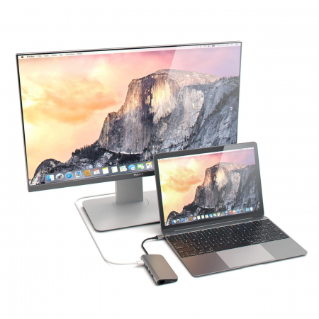 Satechi Aluminium Type-C Multi-Port Adapter (HDMI 4K,3x USB 3.0,MicroSD,Ethernet) - Space Grey [3]