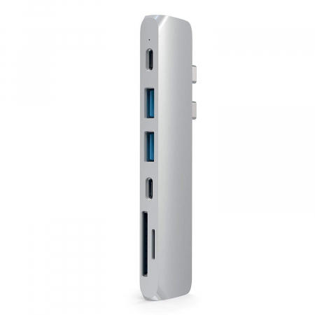 Satechi Aluminium Type-C PRO Hub (HDMI 4K,PassThroughCharging,2x USB3.0,2xSD,ThunderBolt 3) - Silver [0]