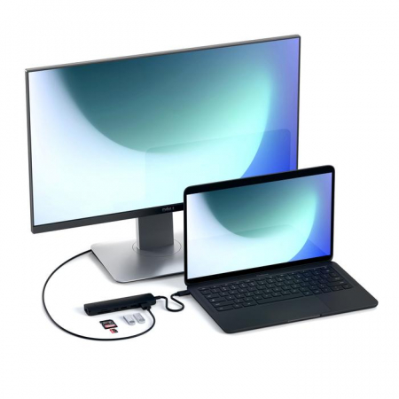 Satechi Aluminium Type-C Slim Multiport (1xHDMI 4K,2x USB-A,1x SD,1x Ethernet) - Black [2]