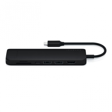Satechi Aluminium Type-C Slim Multiport (1xHDMI 4K,2x USB-A,1x SD,1x Ethernet) - Black [1]
