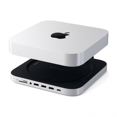 Satechi Aluminium Type-C Stand and Hub for Mac Mini w/ SSD Enclosure - Silver [0]