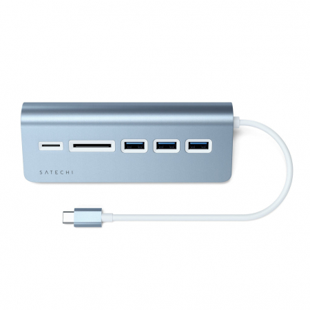 Satechi Aluminium Type-C USB Hub (3x USB 3.0,MicroSD) - Blue [1]