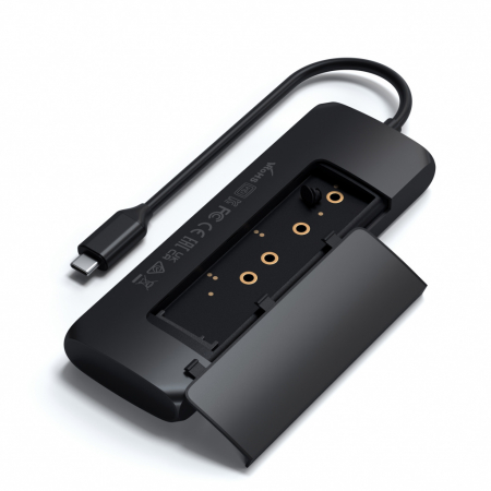 Satechi Aluminium USB-C Hybrid Multiport adapter (SSD Enclosure, HDMI 4K, 2 x USB-A 3.1 Gen 2 up to 10 Gbps) - Black [4]
