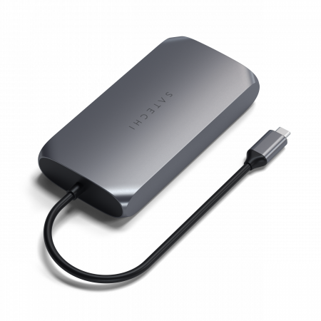 Satechi Aluminium USB-C Multimedia Adapter M1 (1x4K HDMI output 60Hz,1x4K HDMI output 30Hz,1xUSB-C PD 85W,1xUSB-C data,2xUSB-A) - Grey [7]
