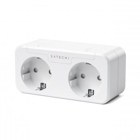 Retelistica & Supraveghere - Satechi Apple Homekit Dual Smart Outlet (EU) - White