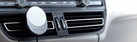 Satechi Magnetic Wireless Car Charger - Silver [5]