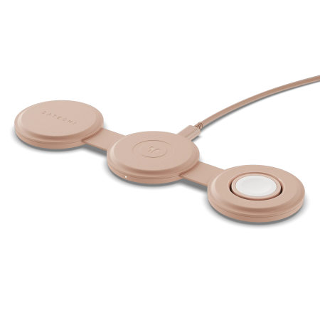 Telefoane & accesorii - Satechi OntheGo 3-in-1 Wireless Charger - Desert Rose