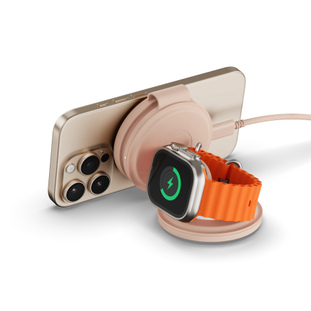 Satechi OntheGo 3-in-1 Wireless Charger - Desert Rose [2]